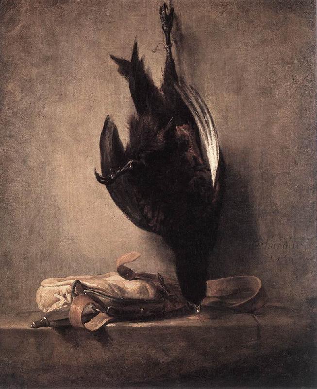 jean-Baptiste-Simeon Chardin Still-Life with Dead Pheasant and Hunting Bag china oil painting image